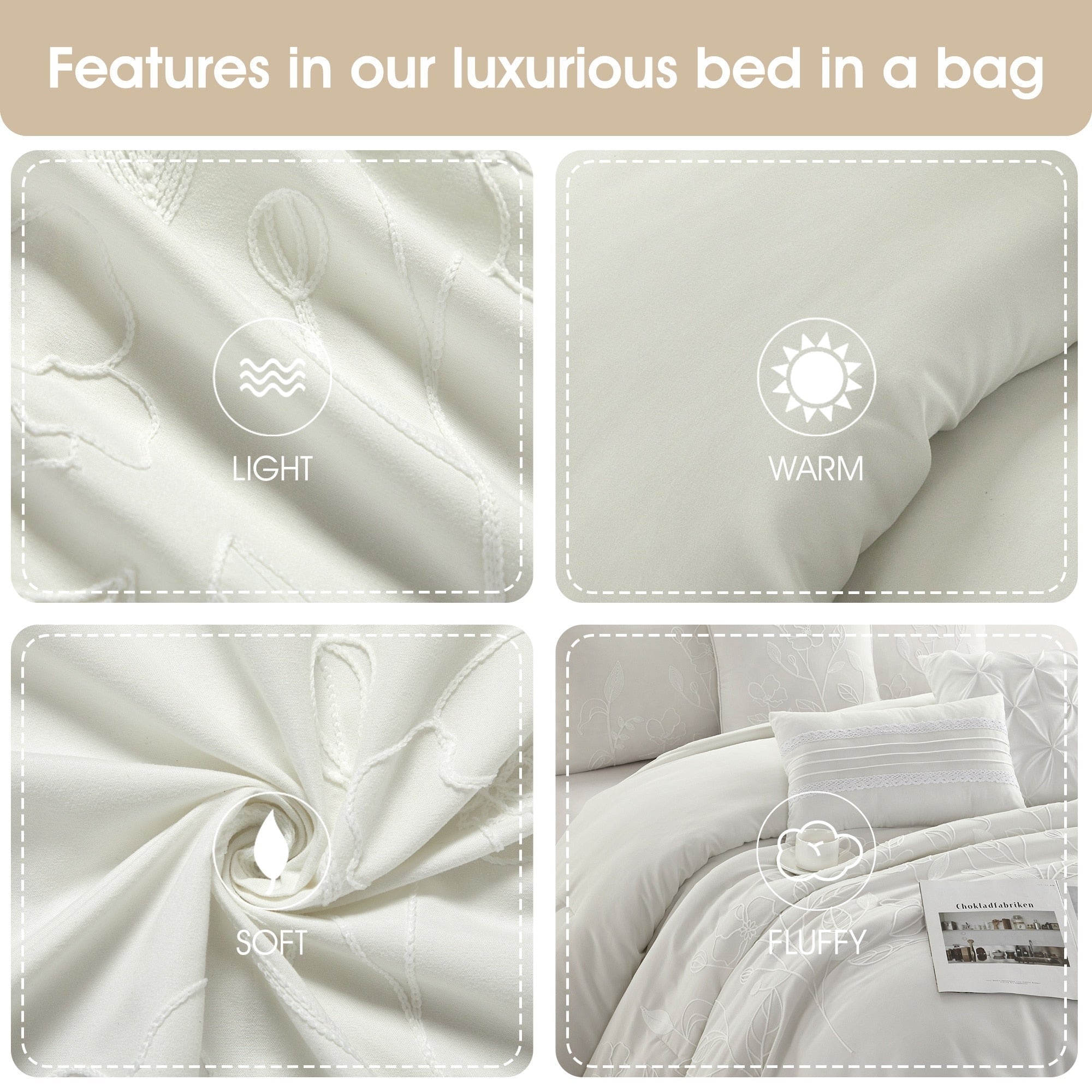 Ensemble de couette florale botanique Nanshing Taylor 7 pièces