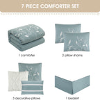 Ensemble de couette florale botanique Nanshing Taylor 7 pièces