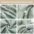 Ensemble de couette traditionnelle damassée Nanshing Tiana 7 pièces