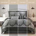 Ensemble de couette traditionnelle damassée Nanshing Tiana 7 pièces