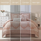 Ensemble de couette traditionnelle damassée Nanshing Tiana 7 pièces