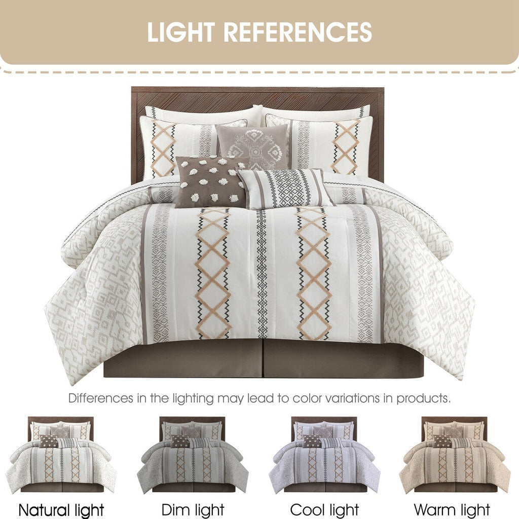 Ensemble de couette brodée bohème Nanshing Trina 15 pièces