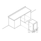 Réfrigérateur à vin et à boissons encastrable NewAir SplitShelf pour 9 bouteilles de vin et 48 canettes en acier inoxydable