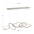 Lustre LED de luxe en acier inoxydable imbriqué de style nordique pour salle à manger