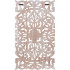 Décoration murale à 3 panneaux en bois naturel sculpté à la main Norma Floral 48 x 28 pouces