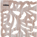 Décoration murale à 3 panneaux en bois naturel sculpté à la main Norma Floral 48 x 28 pouces