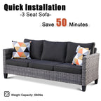 Ensemble de 5 sièges de jardin à dossier haut en osier OVIOS