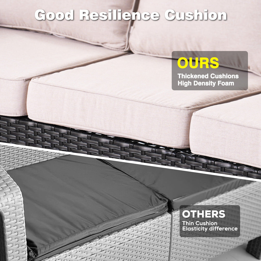 Ensemble de 8 chaises pivotantes en osier pour patio OVIOS