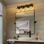 Luminaires de salle de bain en cristal à intensité variable Ora Modern sur miroir Glam Vanity Lights