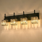 Luminaires de salle de bain en cristal à intensité variable Ora Modern sur miroir Glam Vanity Lights