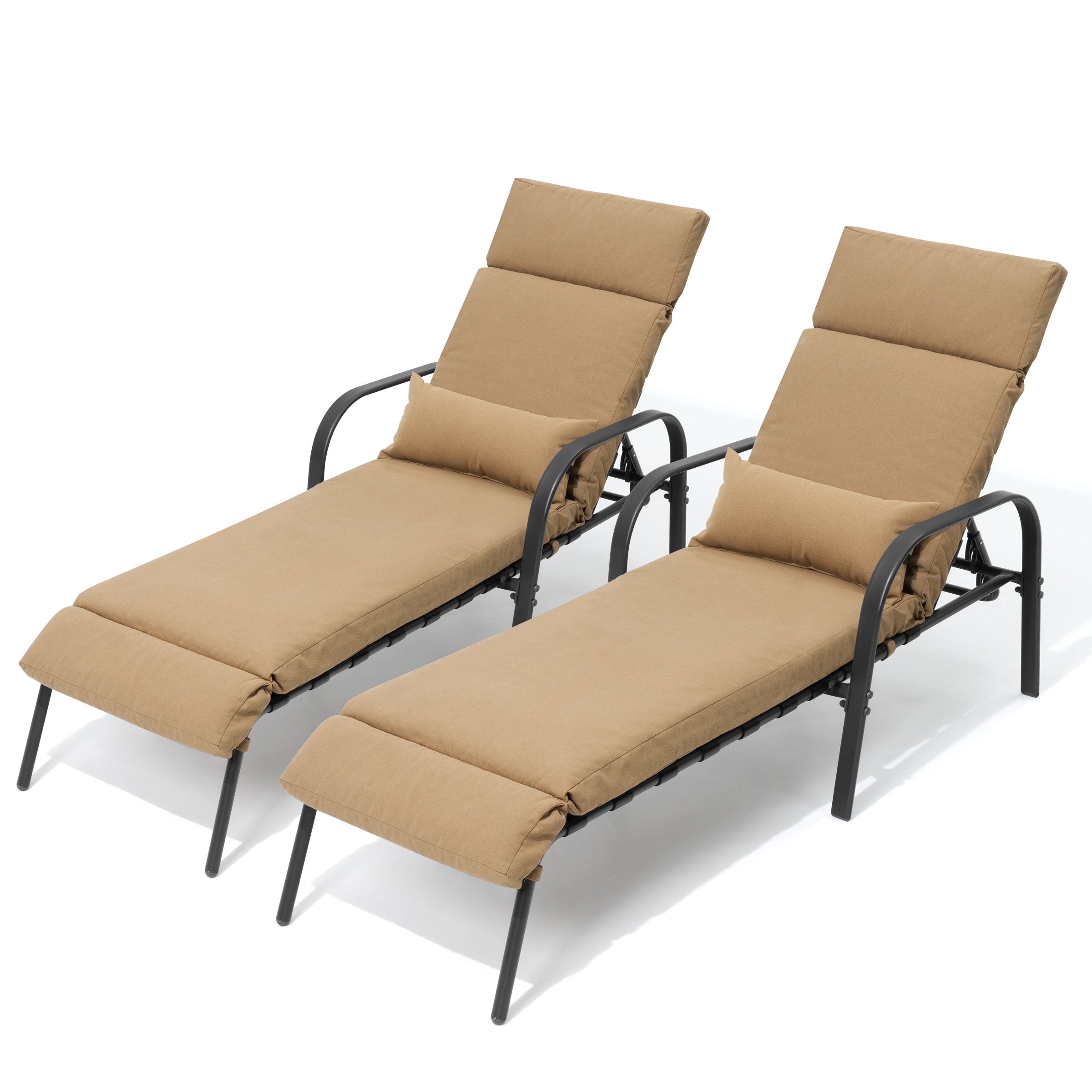 Chaise longue d'extérieur réglable avec coussin pour la plage et la piscine