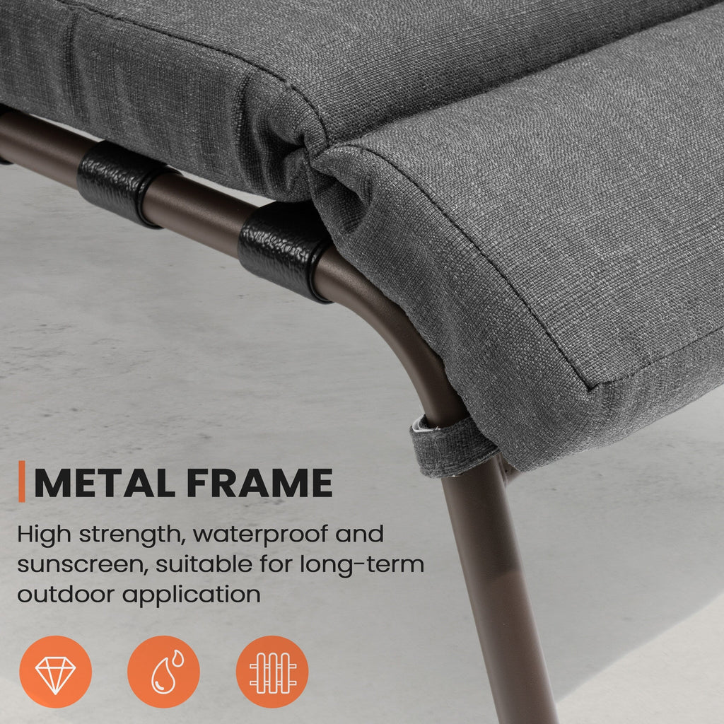 Chaise longue d'extérieur réglable avec coussin pour la plage et la piscine