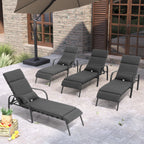 Chaise longue d'extérieur réglable avec coussin pour la plage et la piscine