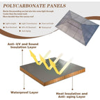 Gazebo à toit rigide EROMMY, pergola d'extérieur avec double toit, filet et rideaux, auvent robuste pour patio, arrière-cour, fête au bord de la piscine