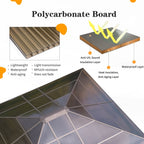 Gazebo à toit rigide EROMMY, pergola d'extérieur avec double toit, filet et rideaux, auvent robuste pour patio, arrière-cour, fête au bord de la piscine