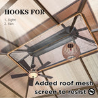 Gazebo à toit rigide EROMMY, pergola d'extérieur avec double toit, filet et rideaux, auvent robuste pour patio, arrière-cour, fête au bord de la piscine