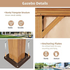 Tonnelle d'extérieur à toit rigide avec double toit en acier galvanisé et cadre en aluminium, pergola extérieure avec rideaux et filets haut de gamme