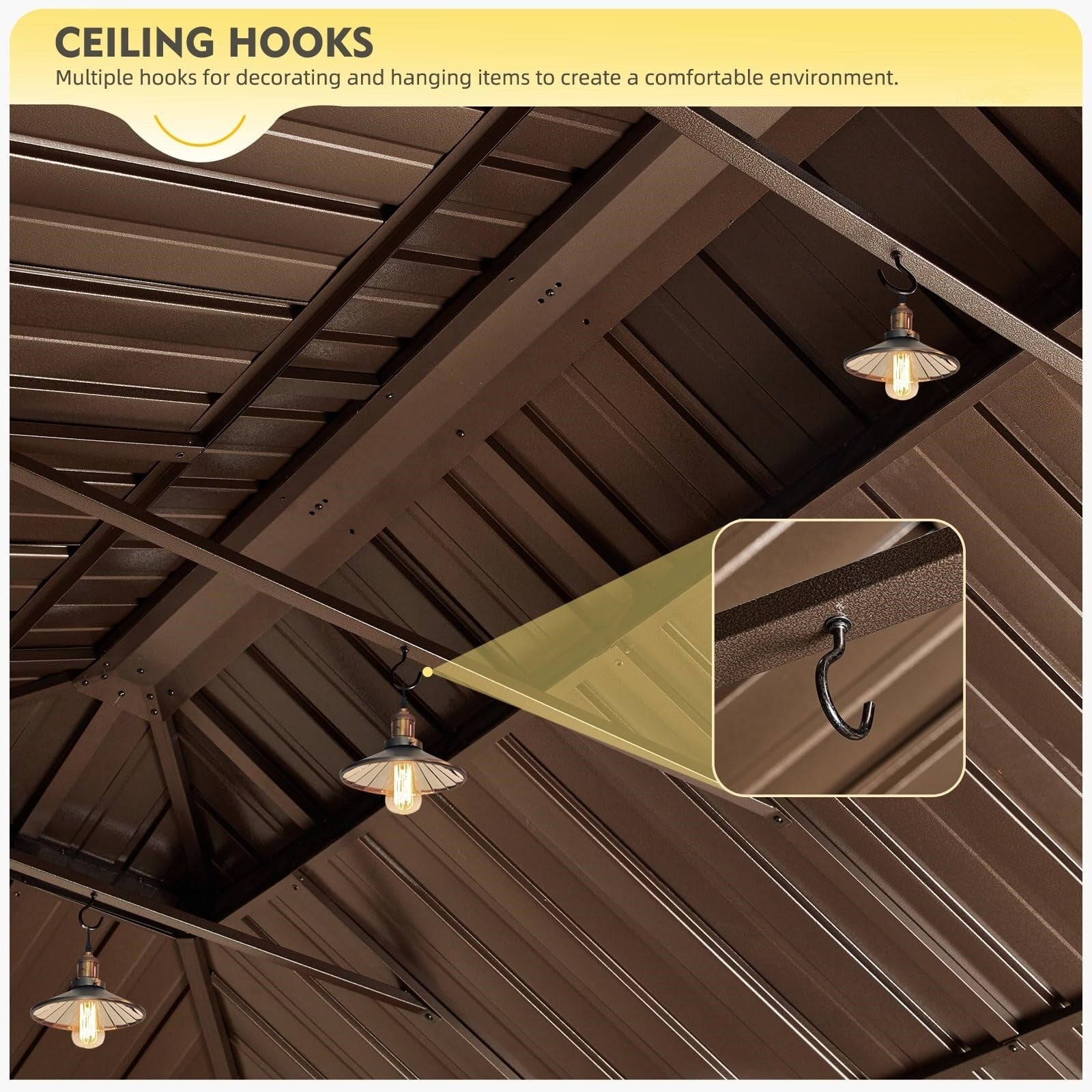 Tonnelle d'extérieur à toit rigide avec double toit en acier galvanisé et cadre en aluminium, pergola extérieure avec rideaux et filets haut de gamme