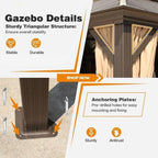 Tonnelle d'extérieur à toit rigide avec double toit en acier galvanisé et cadre en aluminium, pergola extérieure avec rideaux et filets haut de gamme