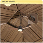 Tonnelle d'extérieur à toit rigide avec double toit en acier galvanisé et cadre en aluminium, pergola extérieure avec rideaux et filets haut de gamme