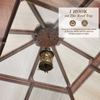 Tonnelle à toit rigide pour jardin – Pergola permanente avec filet, rideaux et double toit, abri extérieur toutes saisons