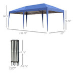 Auvent pop-up robuste Outsunny avec cadre robuste, toit anti-UV et sac de transport pour terrasse, jardin, plage et arrière-cour