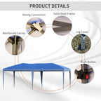 Auvent pop-up robuste Outsunny avec cadre robuste, toit anti-UV et sac de transport pour terrasse, jardin, plage et arrière-cour