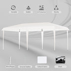 Auvent pop-up robuste Outsunny avec cadre robuste, toit anti-UV et sac de transport pour terrasse, jardin, plage et arrière-cour