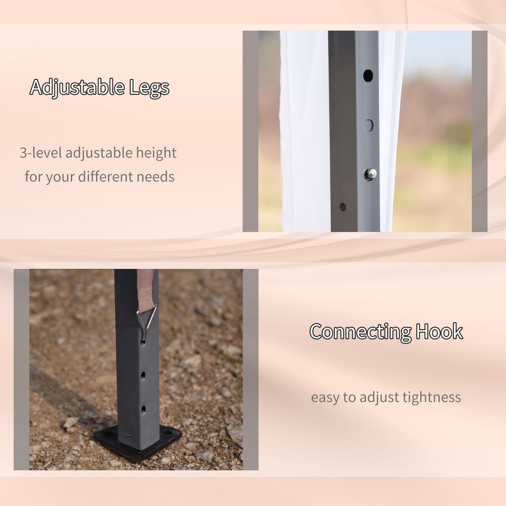 Auvent pop-up robuste Outsunny avec cadre robuste, toit anti-UV et sac de transport pour terrasse, jardin, plage et arrière-cour