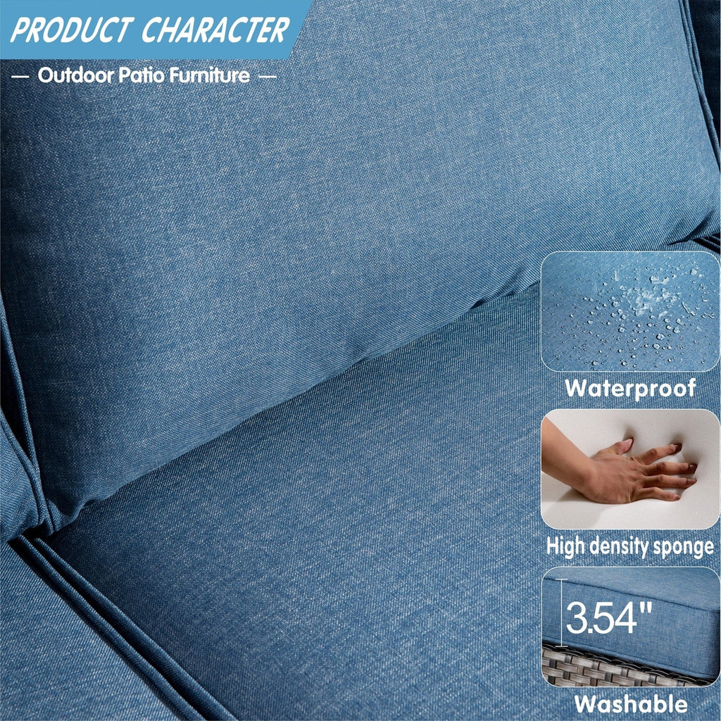 Ensemble de 5 sièges de jardin à dossier haut en osier OVIOS