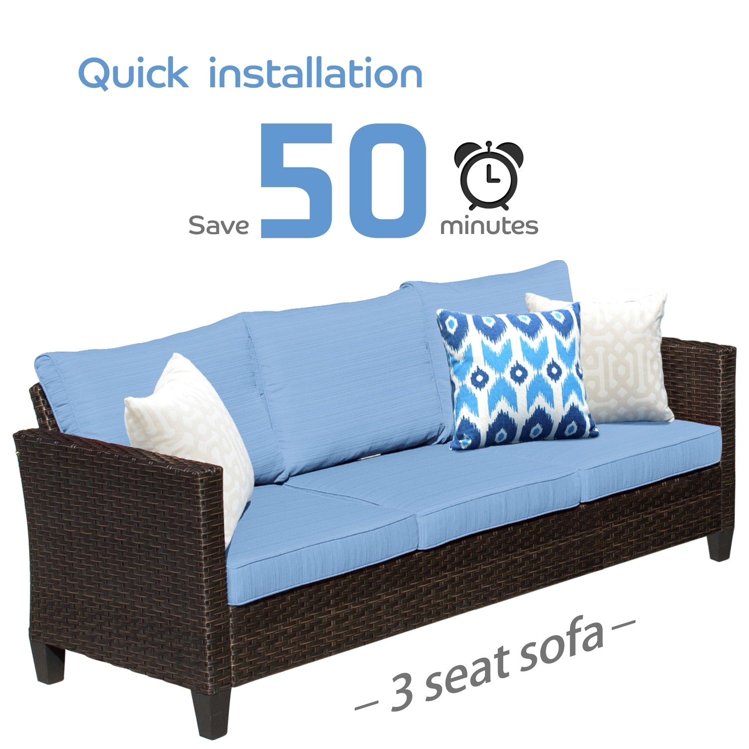 Ensemble de 5 sièges de jardin à dossier haut en osier OVIOS