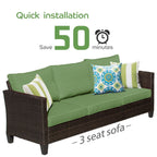 Ensemble de 5 sièges de jardin à dossier haut en osier OVIOS