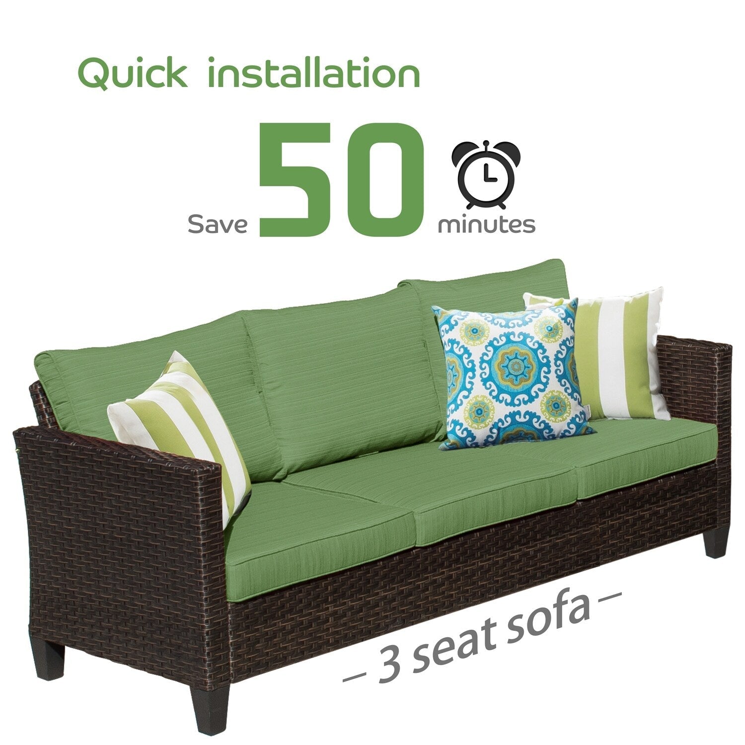 Ensemble de 5 sièges de jardin à dossier haut en osier OVIOS