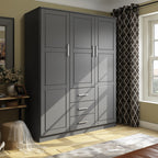 Armoire penderie 3 portes Cosmo 100 % bois massif de Palace Imports avec portes en bois massif ou en miroir