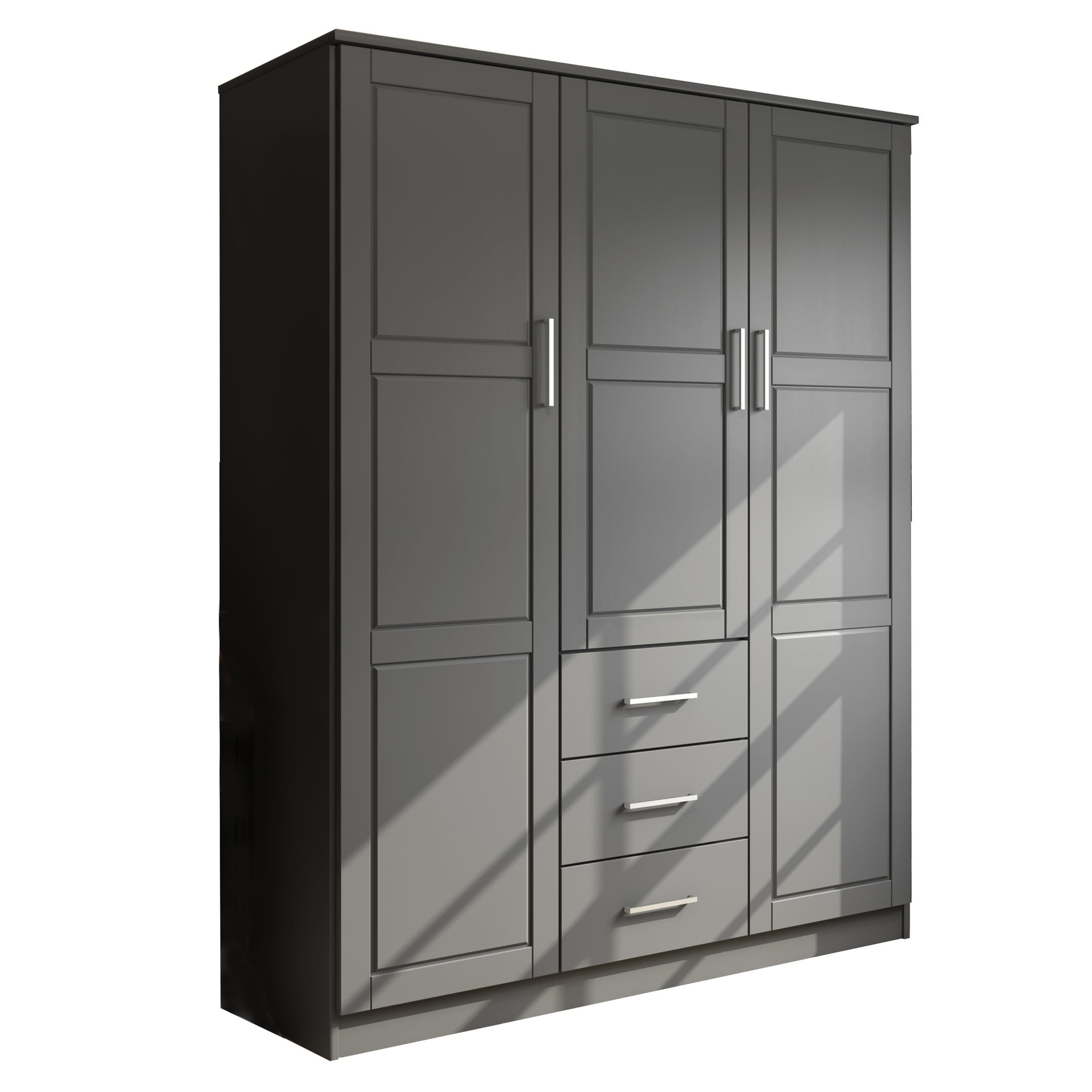 Armoire penderie 3 portes Cosmo 100 % bois massif de Palace Imports avec portes en bois massif ou en miroir