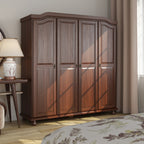Armoire penderie 4 portes Kyle 100 % bois massif de Palace Imports avec portes en bois massif ou en miroir