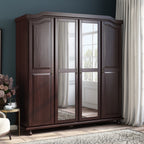 Armoire penderie 4 portes Kyle 100 % bois massif de Palace Imports avec portes en bois massif ou en miroir