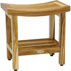 Banc de douche breveté en teck Sumba avec étagère