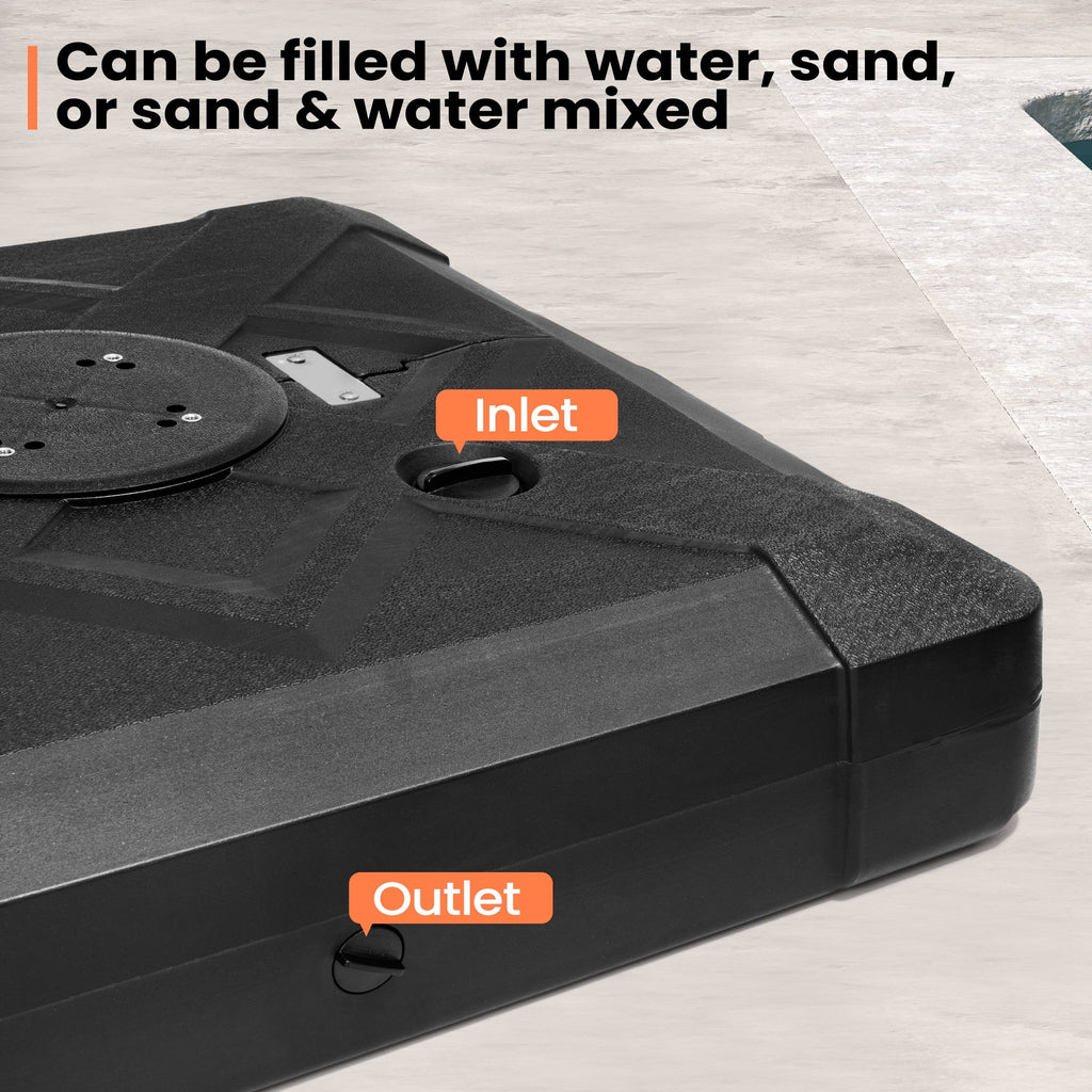 Base de parasol déporté Pellebant de 220 lb avec roulettes - N/A