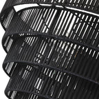 Lustre bohème moderne Piersan à 5 lumières avec abat-jour en rotin à plusieurs niveaux - 26 po de largeur