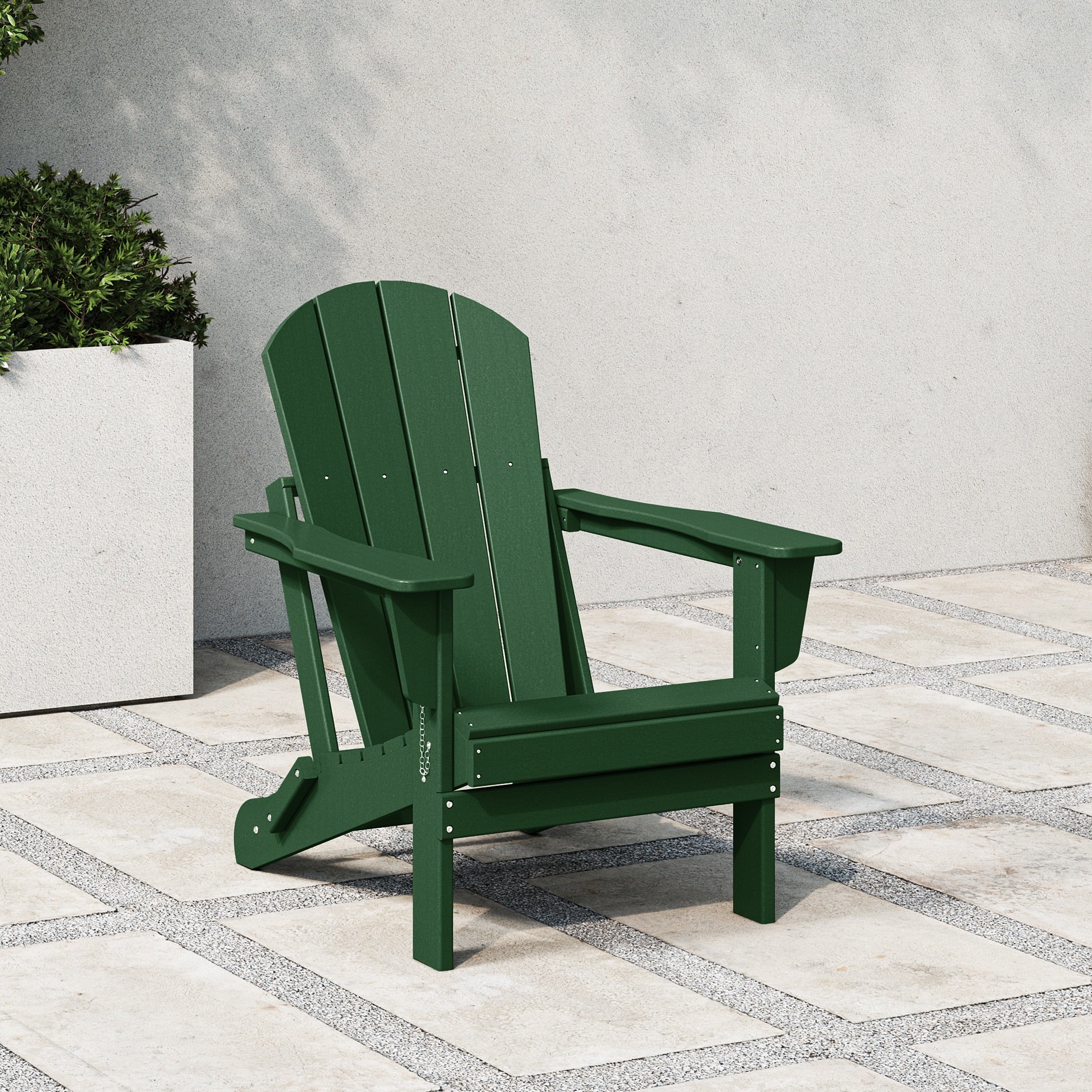 Chaise pliante Adirondack Polytrends Laguna résistante à la décoloration et aux intempéries pour patio extérieur