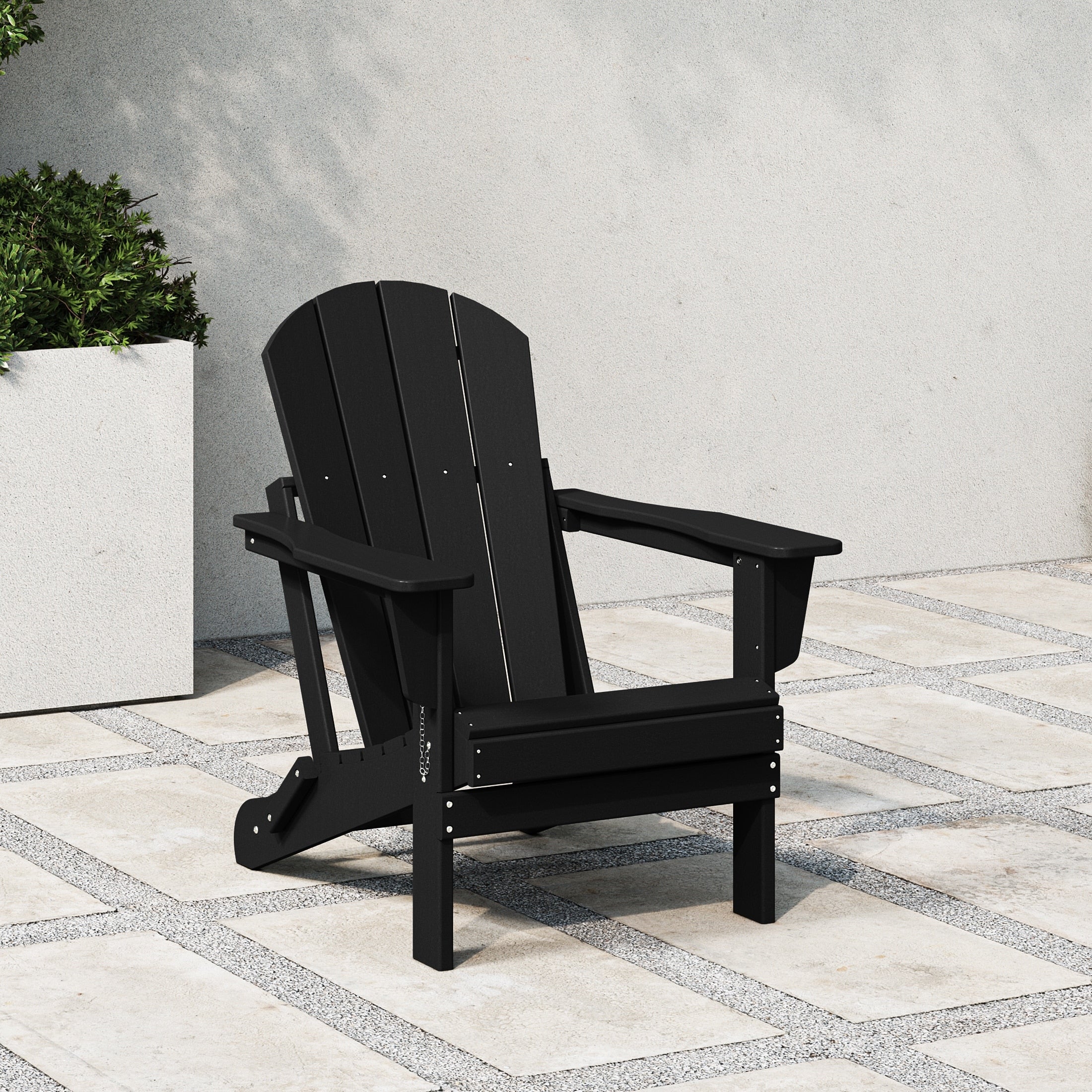 Chaise pliante Adirondack Polytrends Laguna résistante à la décoloration et aux intempéries pour patio extérieur