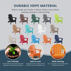 Chaises pliantes Adirondack Polytrends Laguna résistantes aux intempéries (lot de 2)