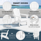 Chaises pliantes Adirondack Polytrends Laguna résistantes aux intempéries (lot de 2)