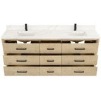 Meuble-lavabo Porto avec dessus en quartz blanc sans miroir