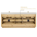 Meuble-lavabo Porto avec dessus en quartz blanc sans miroir