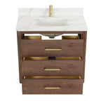 Meuble-lavabo Porto avec dessus en quartz blanc sans miroir