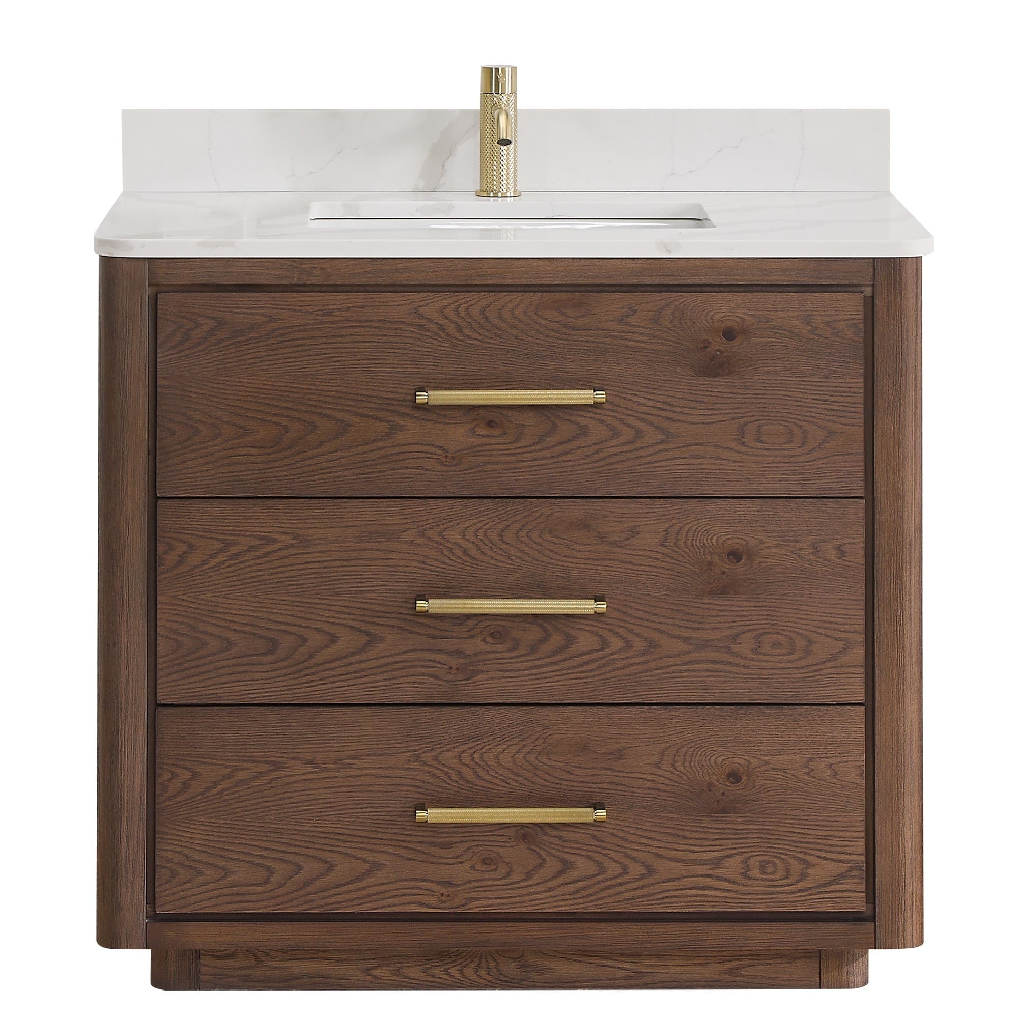 Meuble-lavabo Porto avec dessus en quartz blanc sans miroir