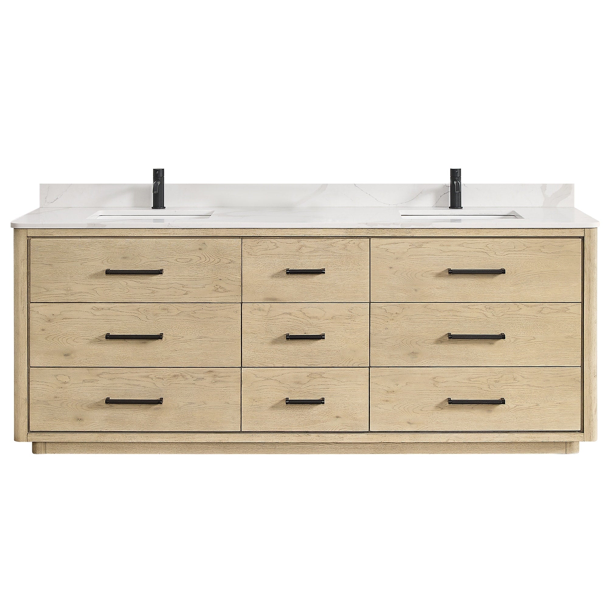 Meuble-lavabo Porto avec dessus en quartz blanc sans miroir