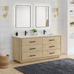 Meuble-lavabo Porto avec dessus en quartz blanc sans miroir